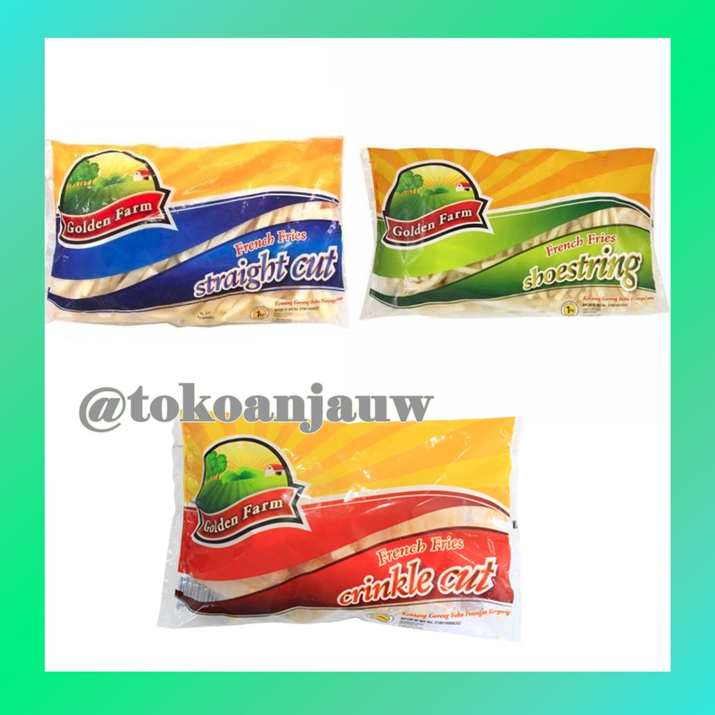 

Golden Farm French Fries 1 kg Crinkle / Shoestring / Straight Cut / Kentang Goreng