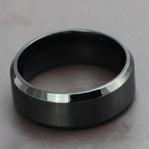 Hu Hu Hu Hu Hu Alat Bantu Pasang Kacamata♡ Cincin Bahan Titanium Steel Warna Hitam Ukuran 8MM Untuk Pria