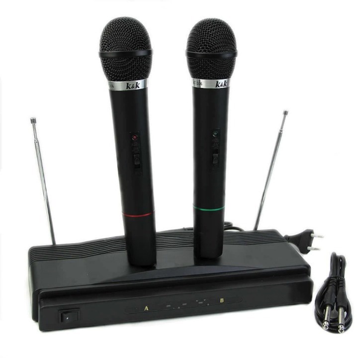 Microphone Dinamic Wireless Karaoke Record No Noise - WM-306 - Black