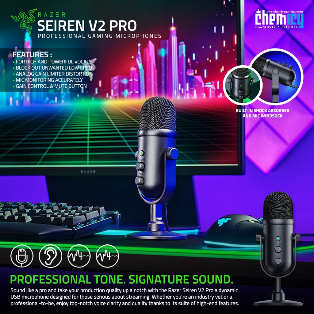 Razer Seiren V2 Pro Professional Gaming / Streamer Microphone