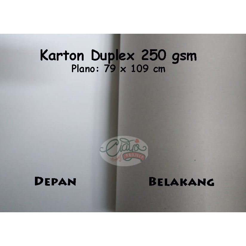 

Kertas Karton / Duplex Tebal 250gsm Plano (79 x 109cm)