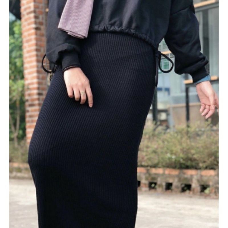 ROK RAJUT SPAN PANJANG PREMIUM/KNIT TEBAL