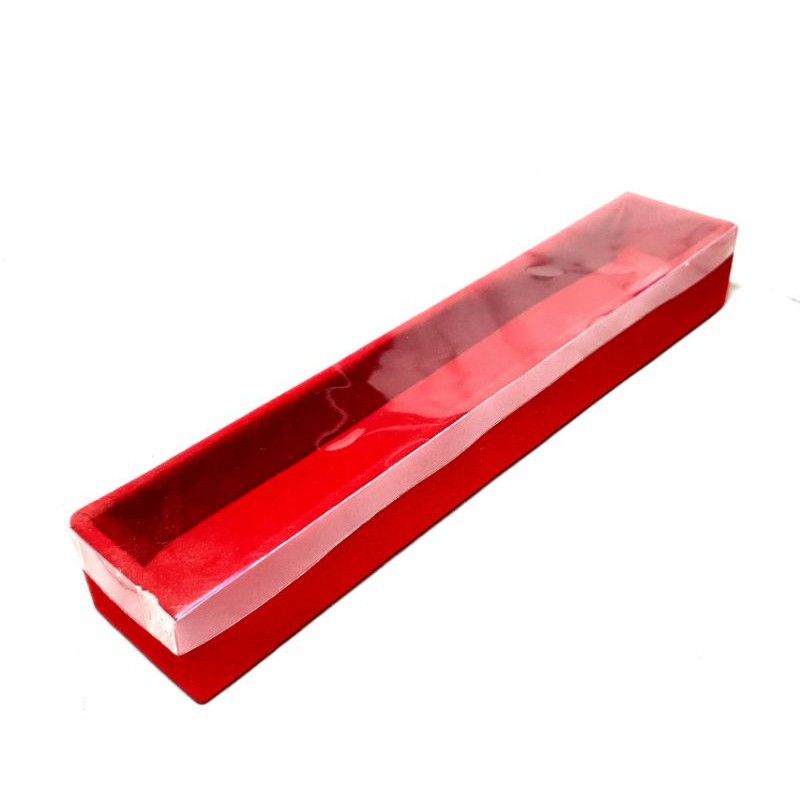 Kotak Box merah untuk gelang kalung bludru tutup mika