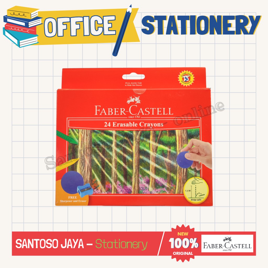 

Erasable Crayon FABER CASTELL 24 Warna - Krayon Hapus 122531