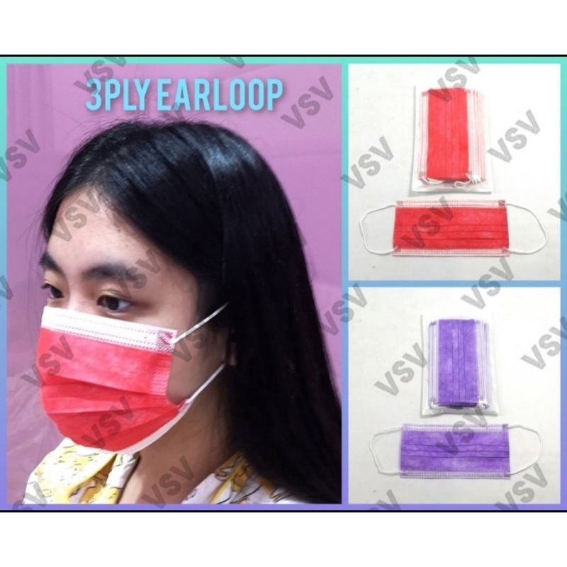 Masker 3ply warna warni masker colourfull masker medis Warna Earloop