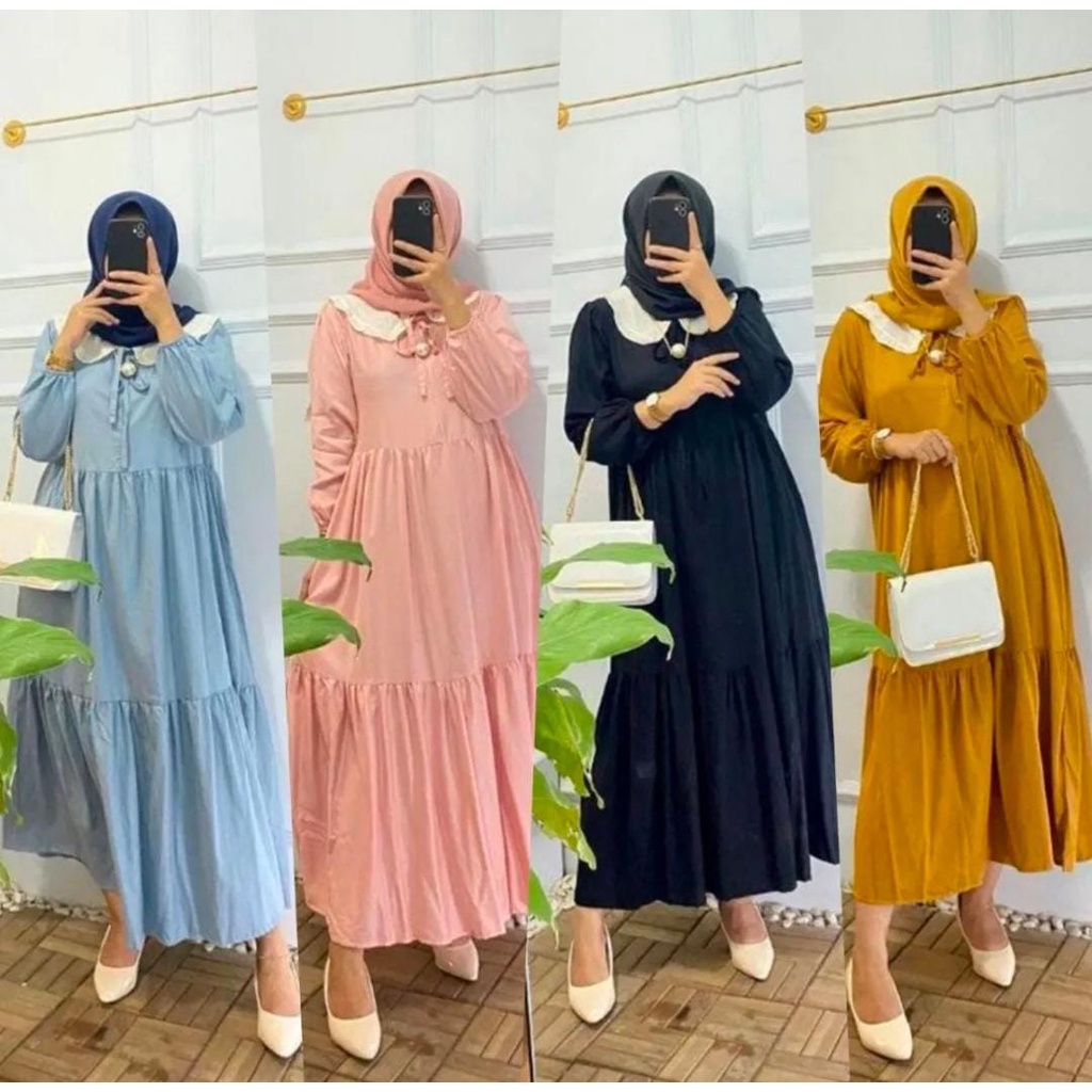 midi dress/midi rayon twill/bahan adem/midi populer/midi termurah/midi cantik