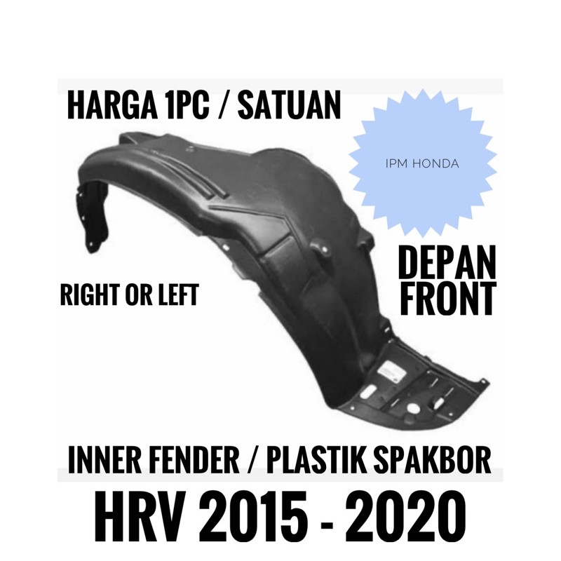 74101 / 74151 T7Y Inner Liner Linner fender Plastik Spakbor Depan Kanan / Kiri Honda HRV 2015 2016 2017 2018 2019 2020 2021