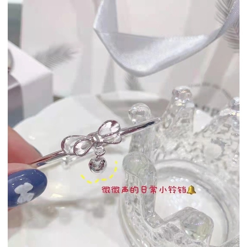 Vibrato Hot Selling 925 Silver Bow Bell Bracelet Female Student Escape Princess Bracelet Gift Girl