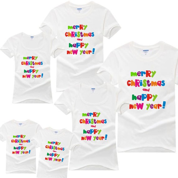 Baju Kaos Keluarga Family Couple Natal Request Nama Tahun Baru New Year