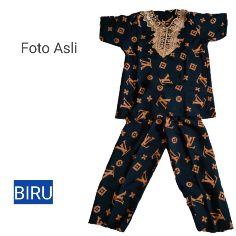 Stelan Anak Perempuan One Set Baju Anak Lengan Pendek Kekinian Modern Setelan Cewek Murah Motif Batik Setelan Celana Panjang Karet Untuk Balita Usia 2 3 4 5 6 7 Tahun Size M L XL Harga Grosir Bisa COD dan Ecer Pilih Warna Jahitan Rapih Rayon Aneka Warna