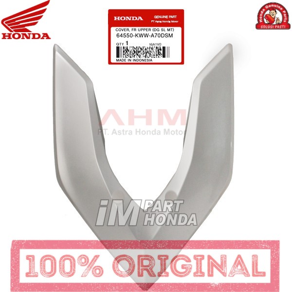 ¨ 64550-KWW-A70DSM Cover Front Upper Panel Tameng Dasi Revo 110 DX Silver