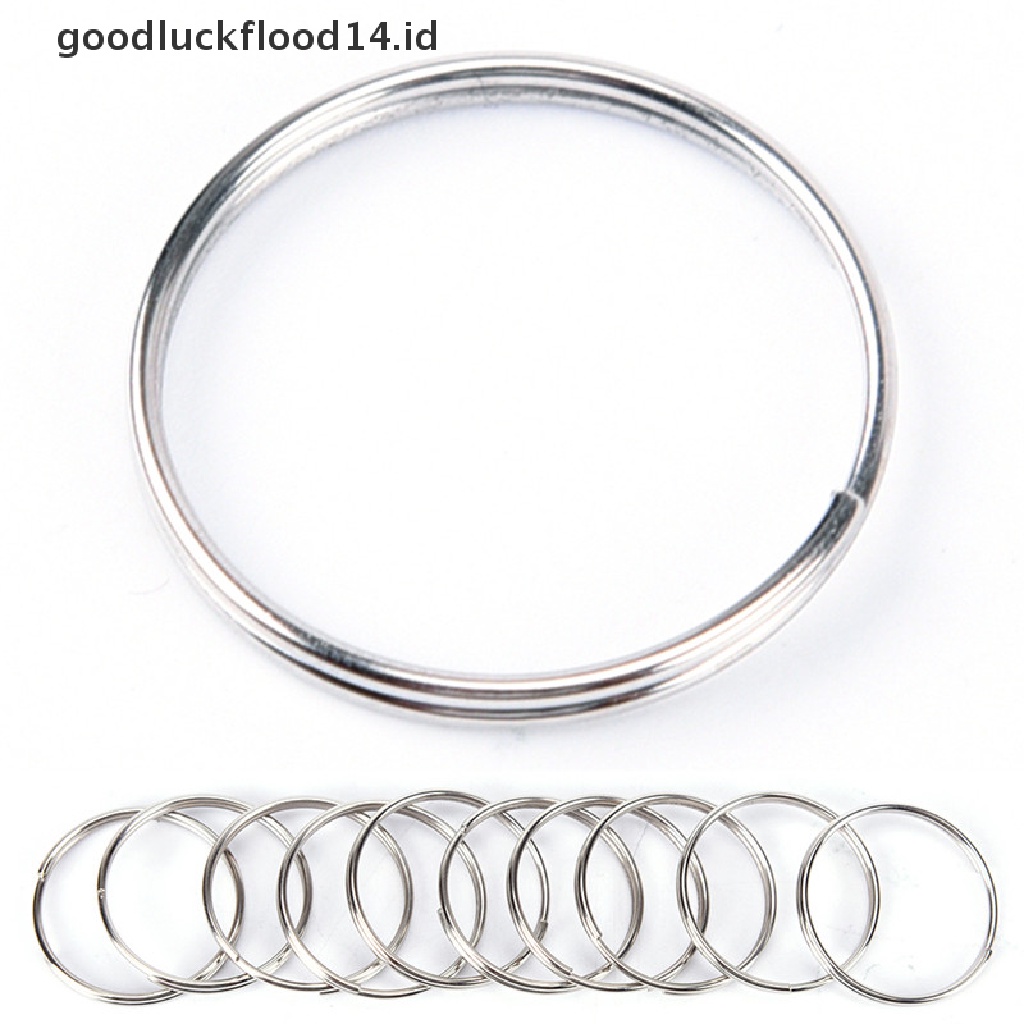 [OOID] 10pcs Steel Keyring Split Key Rings Nickel Hoop Ring Nickel Plated Steel Loop ID
