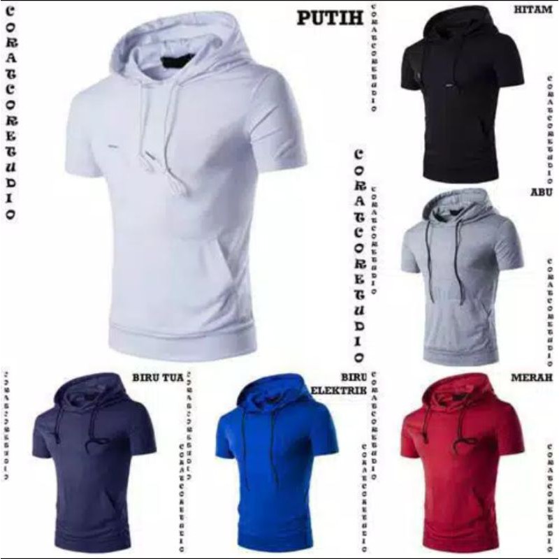 Hoodie Cowok Jaket Pria Sweater Lakiawa Kaos Korea Lengan Pendek