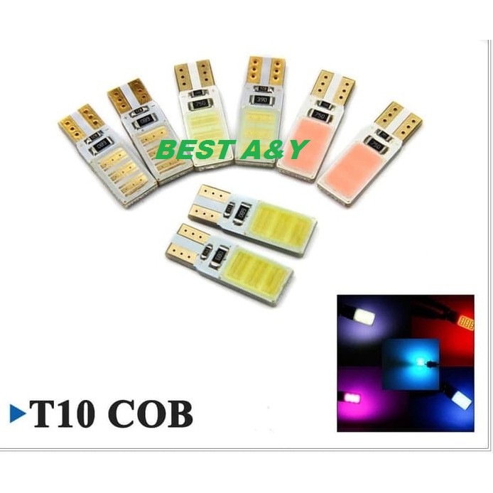 Lampu LED T10 COB Canbus Plasma 2 SISI Mobil Motor Sein Mundur Lampu Senja