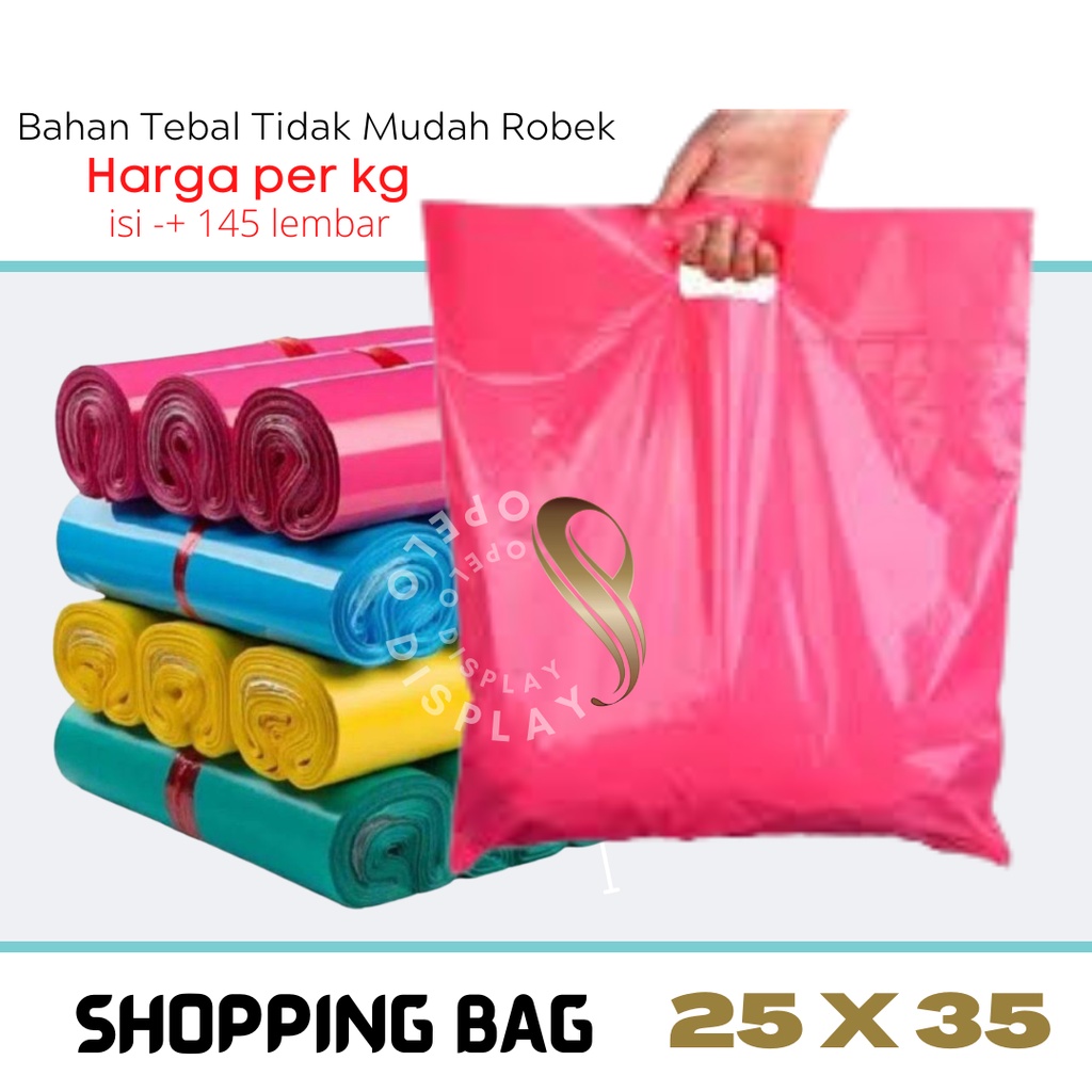 ( PER KG ) KANTONG PLASTIK 25 X 35 BAHAN HD OVAL / SHOPPING BAG