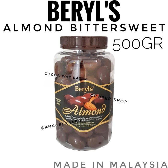 

Beryl'S Almond Bittersweet Dark Chocolate Jar 500Gr