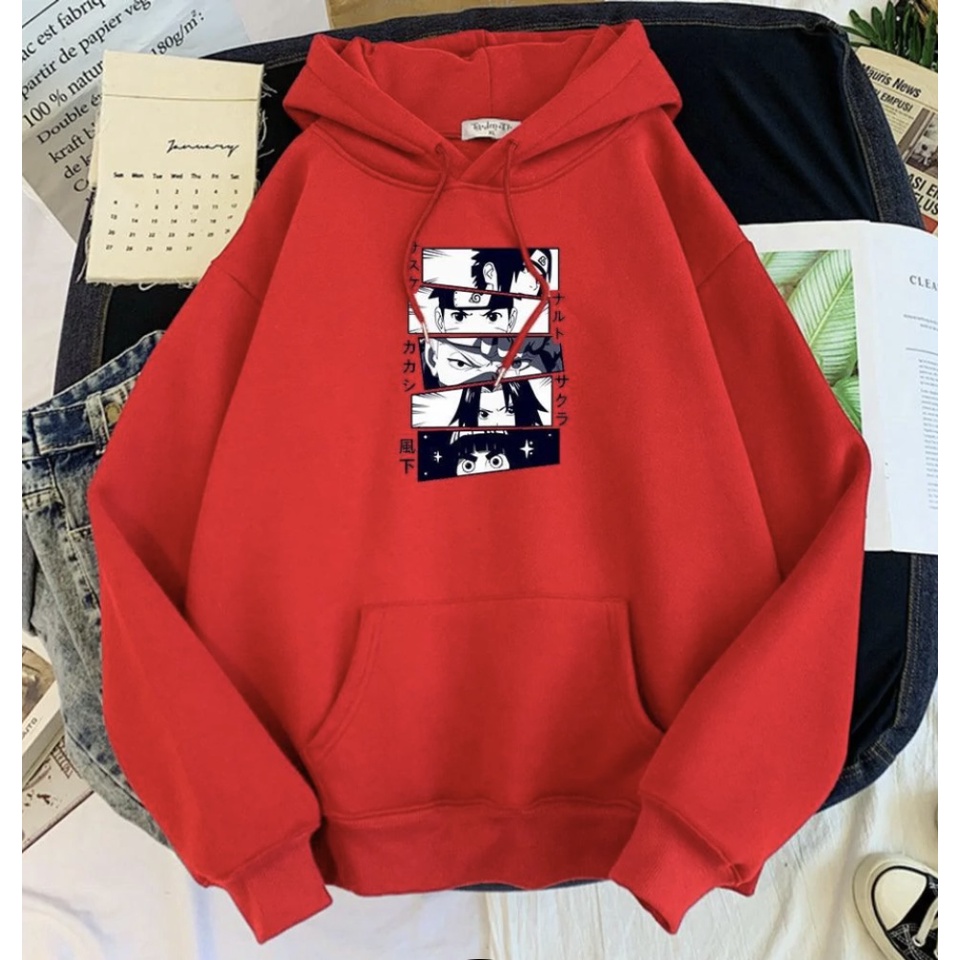 Sweater Hoodie Anime SHIPPUDEN NARUTO II SHIPPUDEN NARUTO Jumper Hoodie II Sweter Oblong Topi Sz M - XL ( Pria &amp; Wanita / Anak &amp; Dewasa )