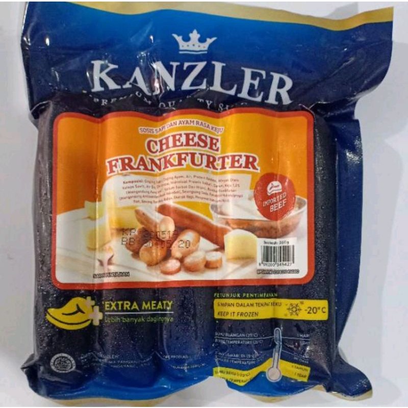 

Kanzler Cheese Frankfurter Sosis Sapi dan Ayam Rasa Keju 360gr