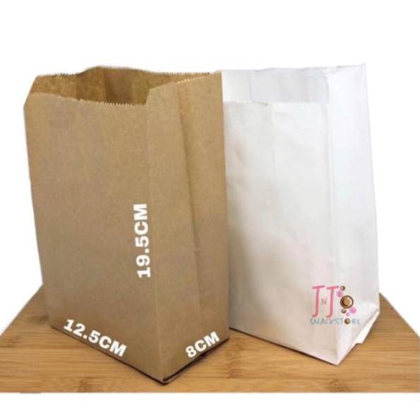 

Pasti Sampai PAPER BAG 12.5 x 19.5 +8 (100pcs) / KANTONG SNACK / KANTONG KERTAS