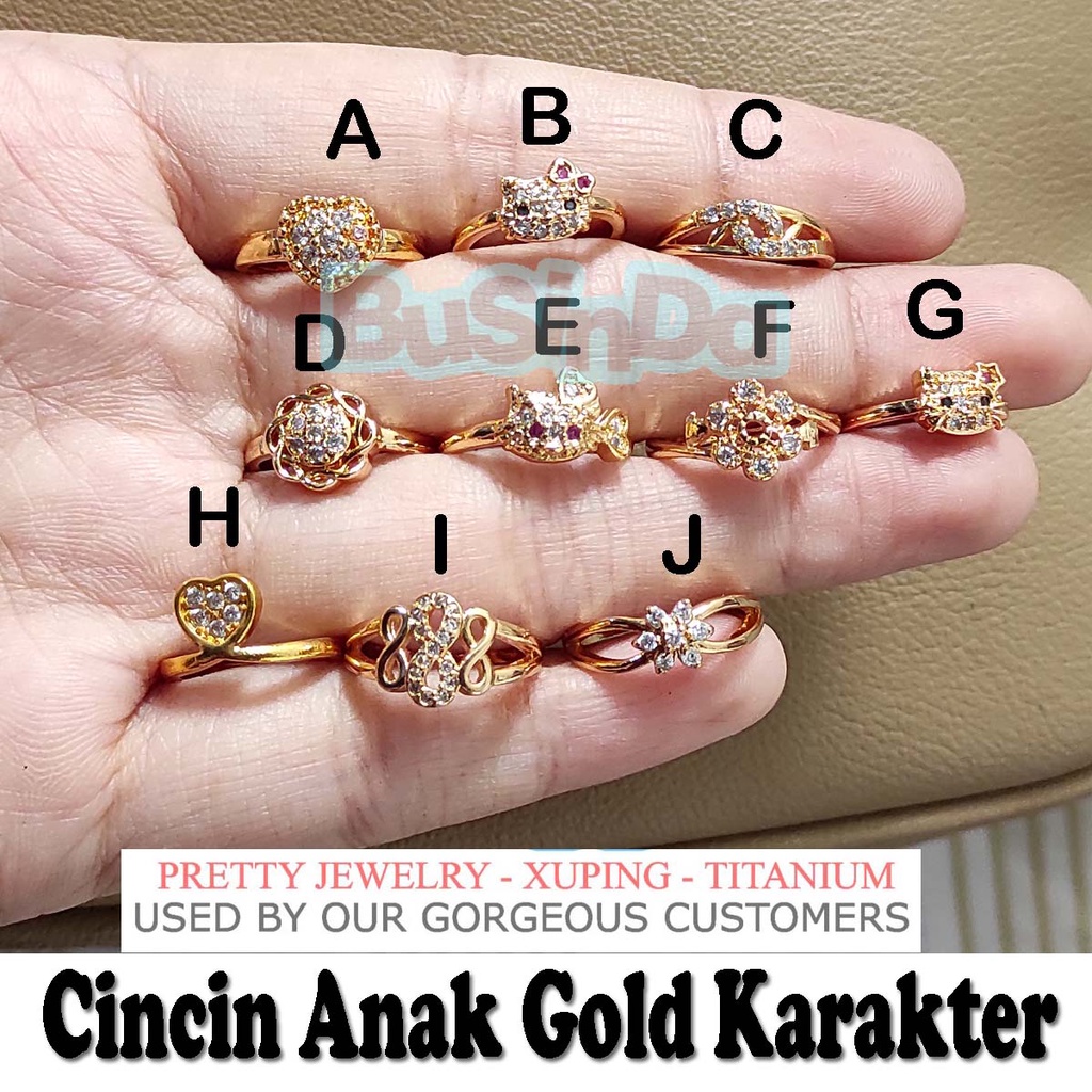 Cincin Cantik Anak Perempuan Gold Karakter Perhiasan Xuping Anak