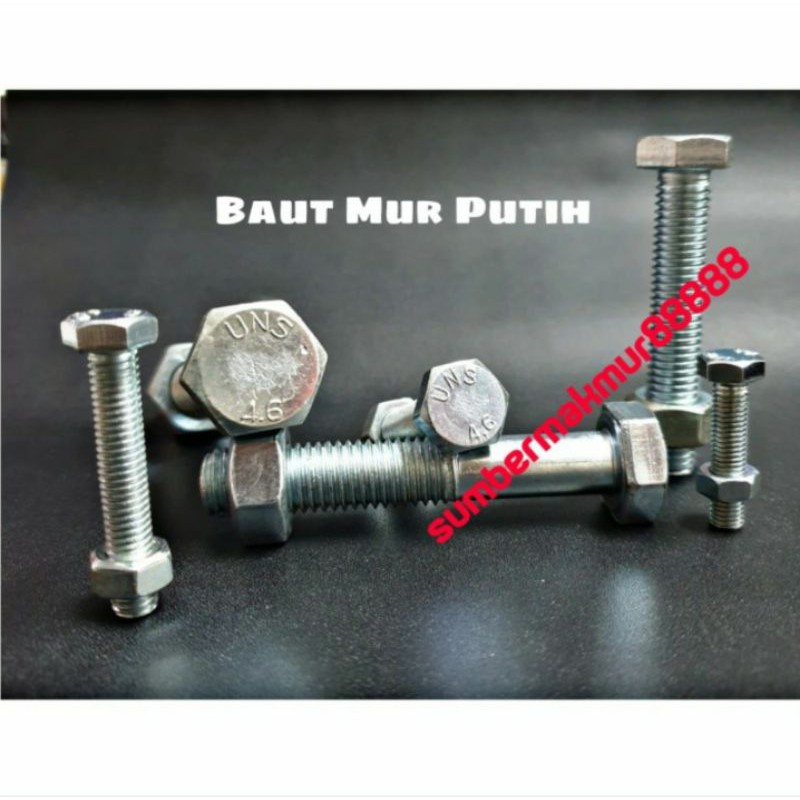 Jual Baut Mur Putih / Bmp M 12 X 50 | Shopee Indonesia