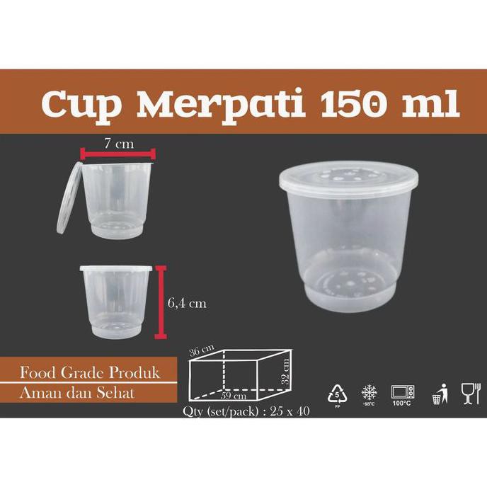 CUP PUDING 150 ML (25PCS)/TEMPAT CAKE/GELAS SAMBAL/CUP JELLY MURAH