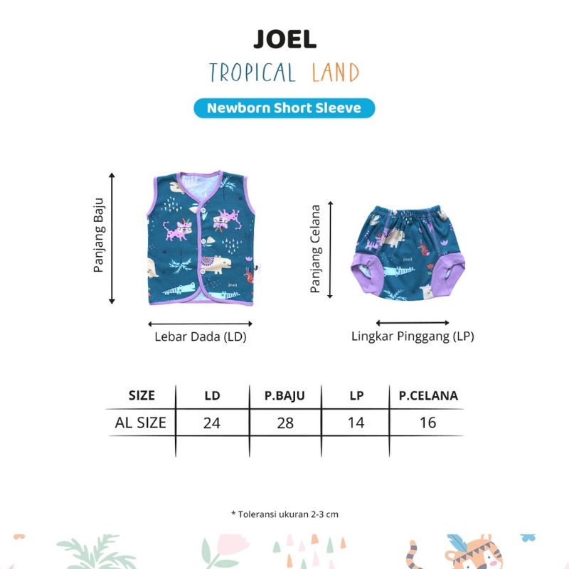 SNI Setelan baju bayi singlet newborn Premium Joel  baju bayi baru lahir perempuan laki-laki celana kodok kaos bayi atasan bayi kutung lengan pendek import