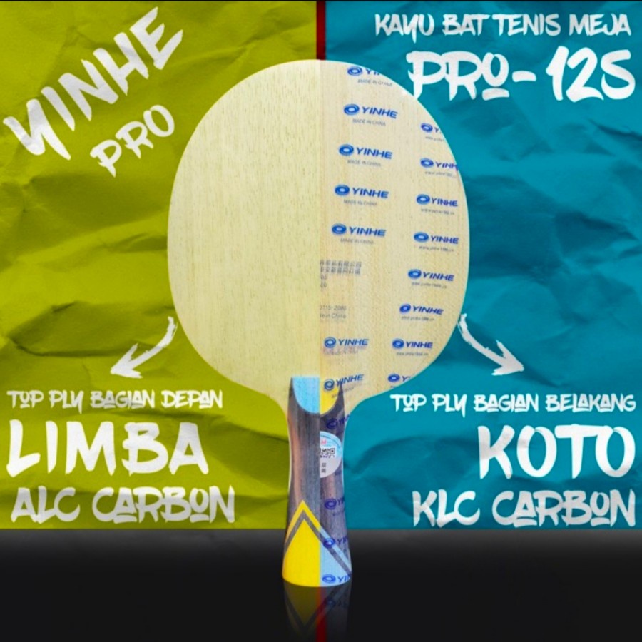 Kayu Bet Pingpong Tenis Meja Yinhe Pro 12s Limba ALC Koto KLC Carbon