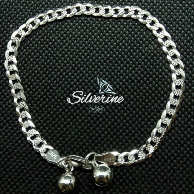 Silver 925 GELANG SISIK NAGA PERAK LAPIS EMAS PUTIH RHODIUM S925