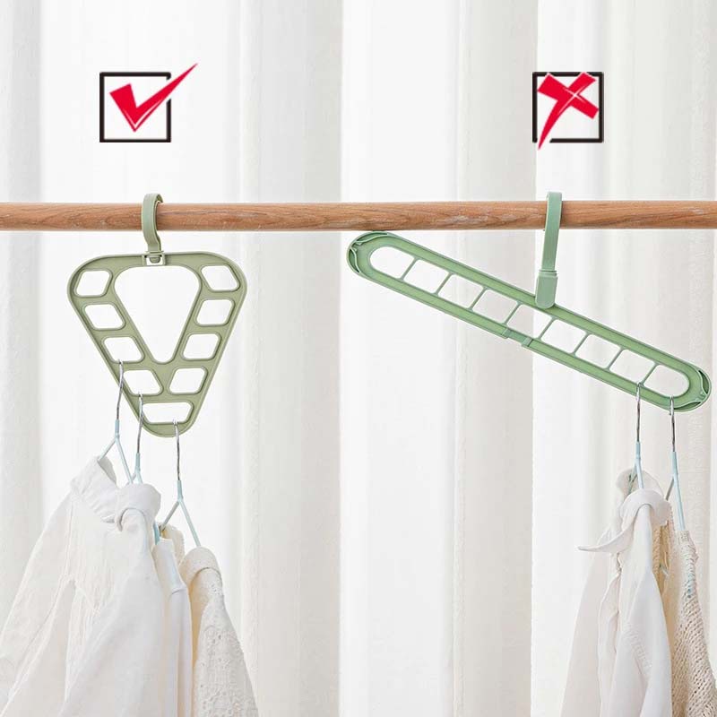 Multifunctional Triangle Nine-hole Hanger 360°Rotation Closet Storage Rack Hook