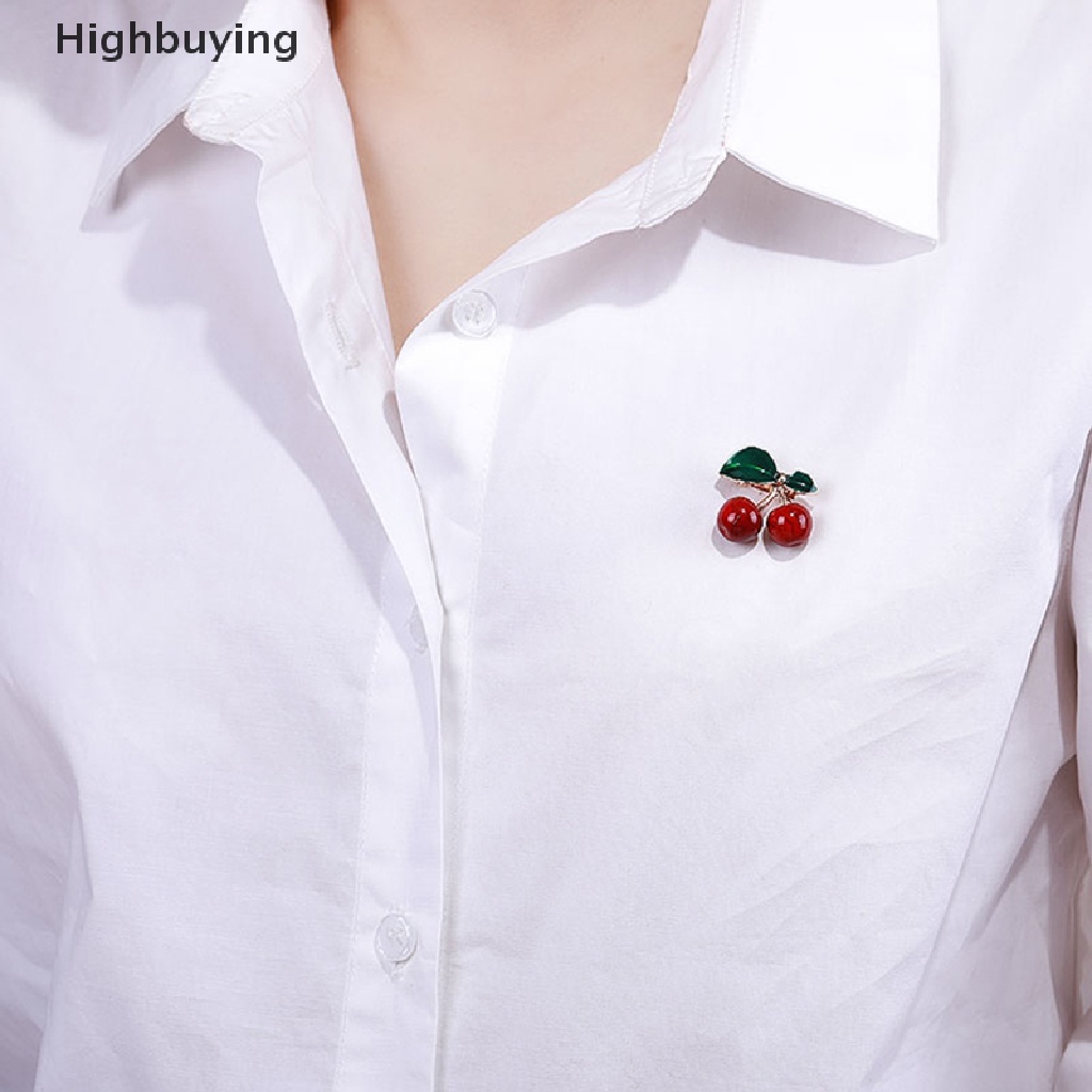 Hbid 1Pc Bros Pin Bentuk Buah Ceri Merah Untuk Aksesoris Wanita