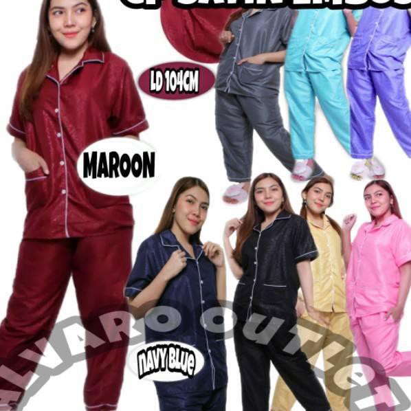 Super Sale JGSKP Alvaro Outlet PIYAMA CP SATIN EMBOS FIT TO XL J71 Stok Banyak