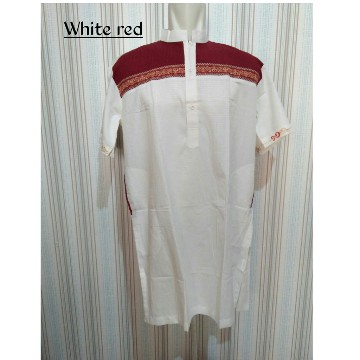 Baju koko pria dewasa adzikri katun lengan pendek kancing dada kurta pakistan muslim