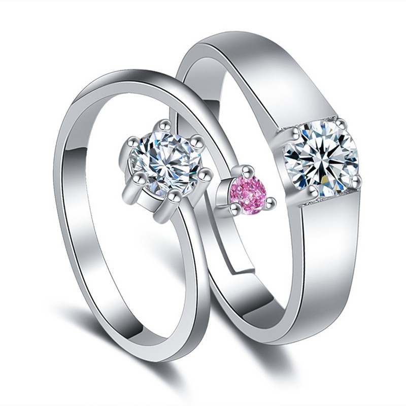 Fancyqube Cincin Adjustable Warna Silver untuk Pasangan