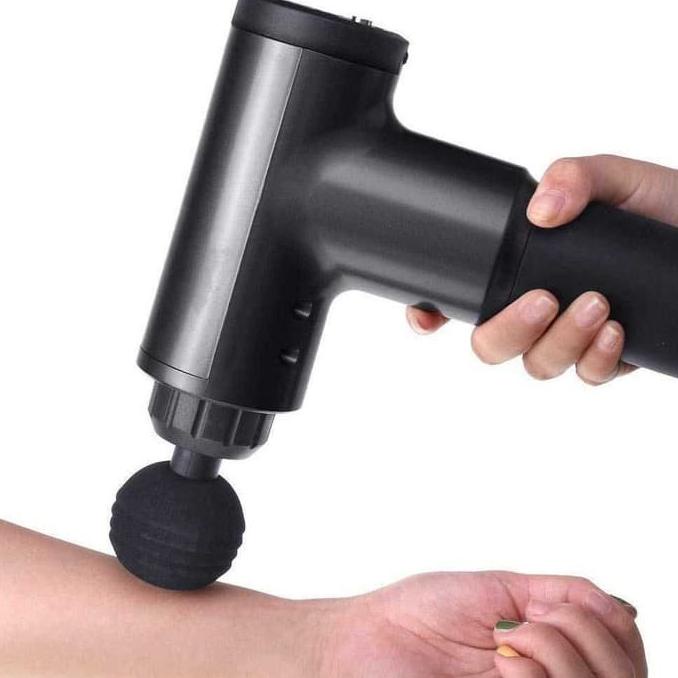 Alat Pijat Massage Gun Vibra 6 Mode Kepala Mesin Pijat Portable