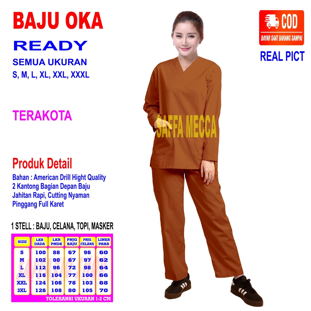 Baju Oka Lengan Panjang  Baju Oka  Scrub Perawat  Baju Jaga  Baju Oka  Baju OK  Baju Perawat  Pria  Wanita Harga Murah Terbaru Lengan Panjang COD