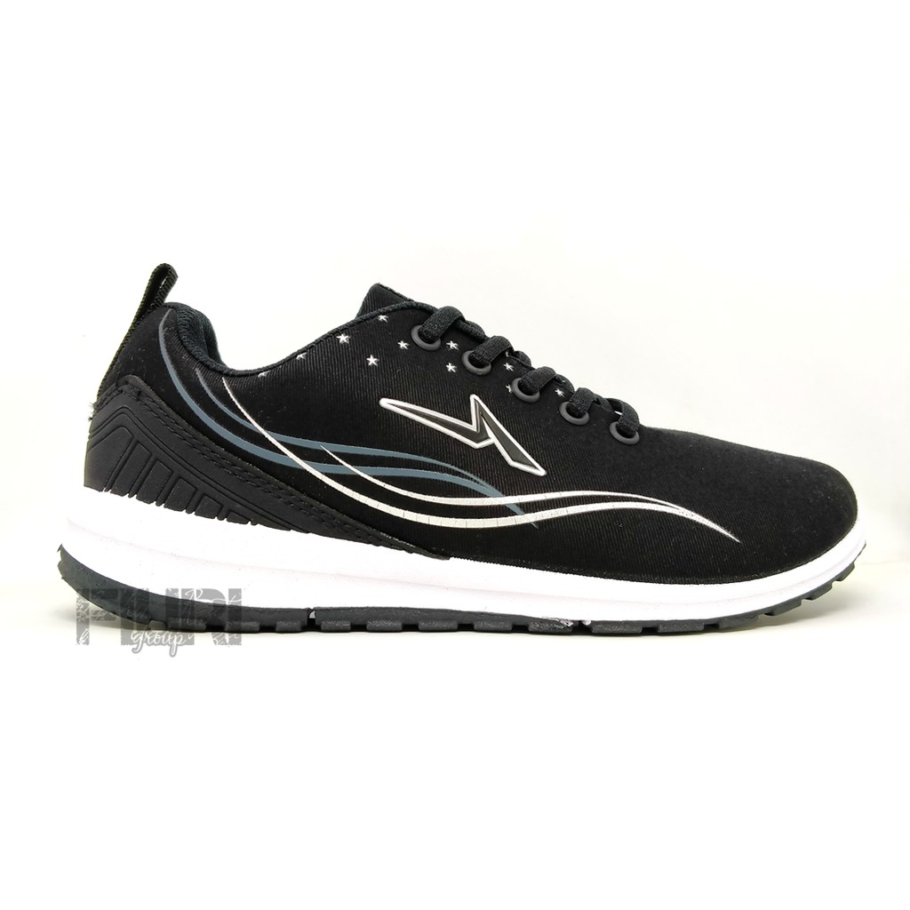 FIURI - Ando Original - HONEY BEE 33-40 Hitam Putih - Sepatu Kets Wanita - Sepatu Sneakers Wanita - Sepatu Olahraga Sport Wanita - Sepatu Casual - Sepatu Jogging Lari Fitness Gym Senam Wanita Cewek - Sepatu Sekolah Bertali SD SMP SMA-1