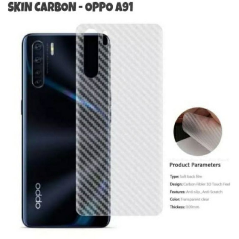 Skin Graskin Carbon Oppo A91 Anti jamur belakang transparan