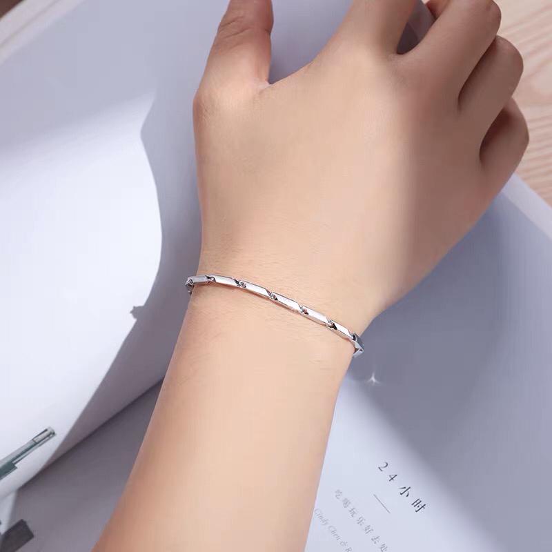 GELANG PRIA DAN WANITA PADI SILVER SIMPLE TITANIUM 316L