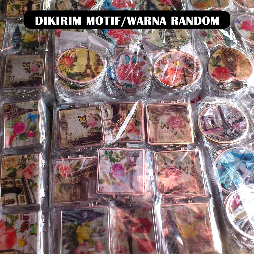 Cermin kecil 2 sisi paris pocket size pocket mirror murah souvenir pernikahan murah