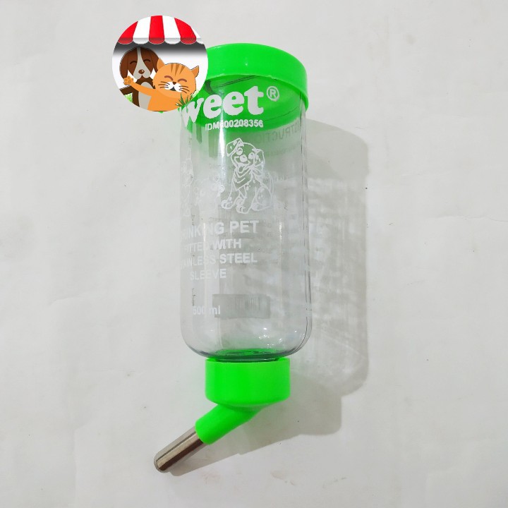 Tempat Botol Minum Hewan 500ml Hamster Kucing Kelinci Pet Drinking