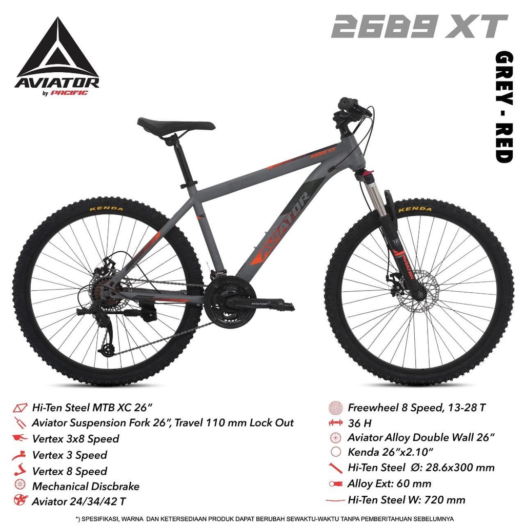 SEPEDA MTB 26" AVIATOR 2689 XT