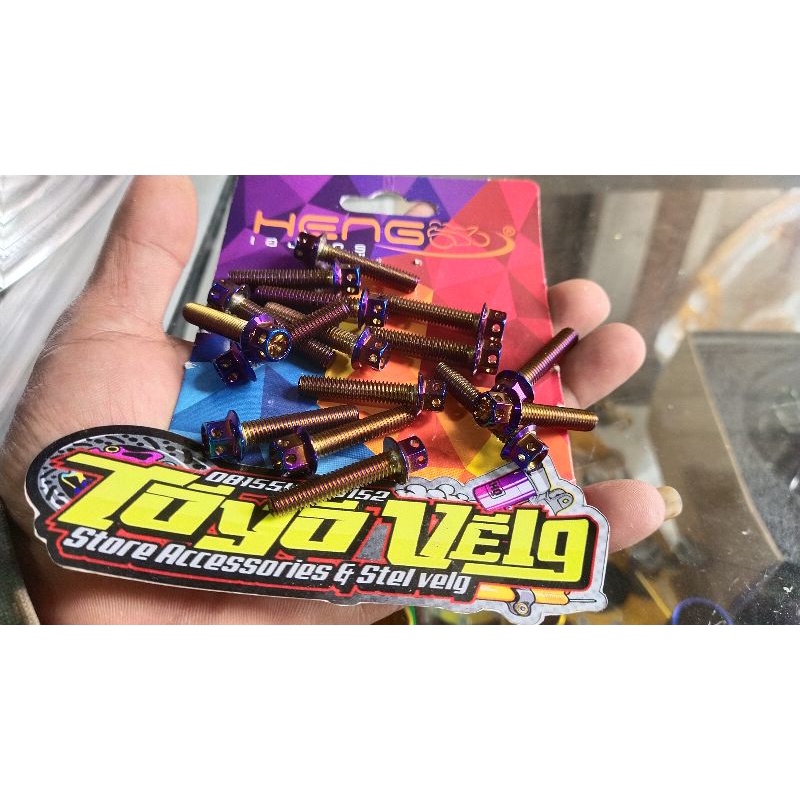 BAUT PROBOLT M6X30 BAUT PROBOLT HENG DRAT 10 PANJANG 3CM  BLUE BIRU