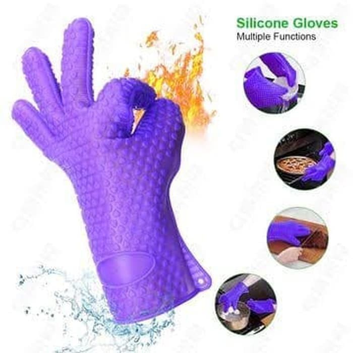 Sarung Tangan Silikon Silicone Gloves Tebel Tahan Panas Oven Baking