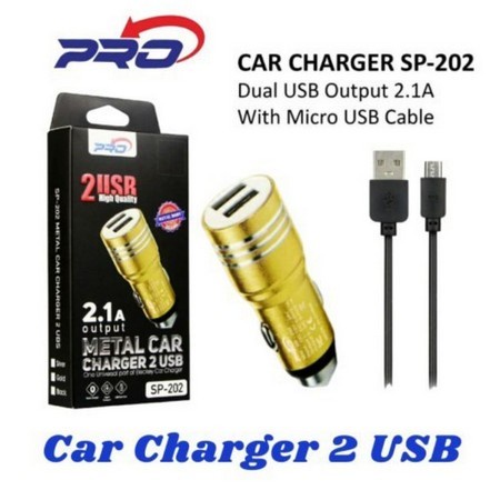 Car Charger / Saver Mobil SP - 202 With Cabel Data Micro USB