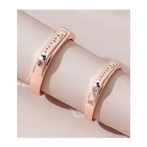 LRC Cincin Fashion Rose Gold Love Lettering Ring Set Y65677