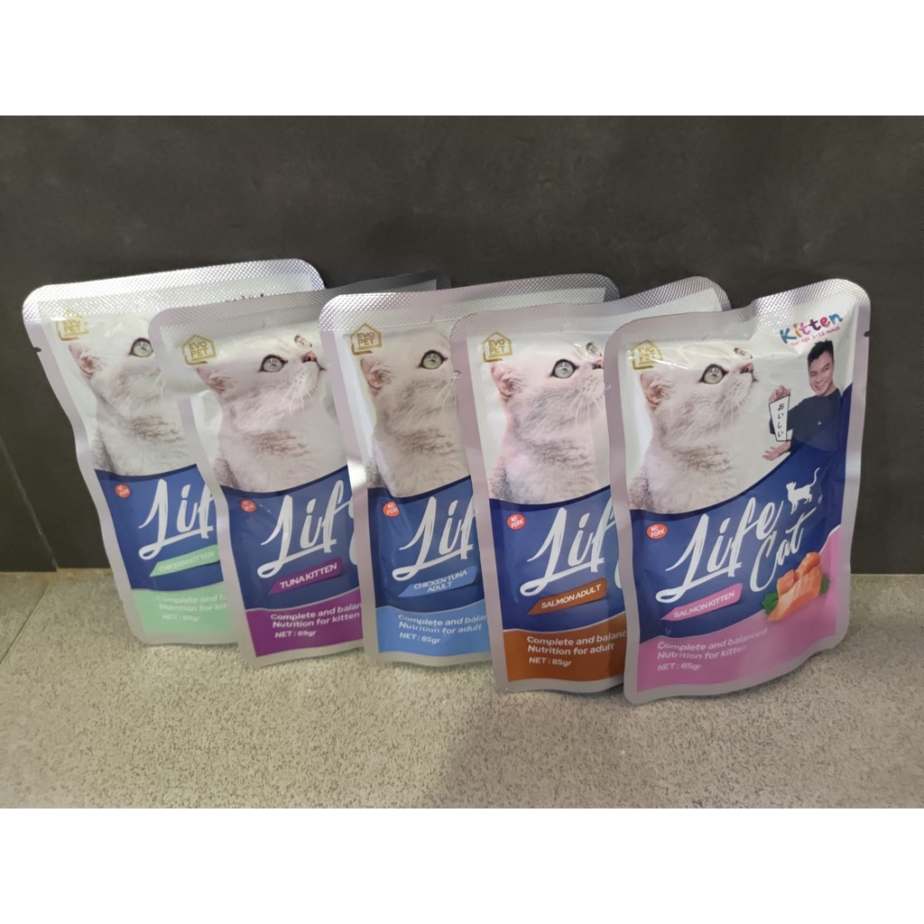 LIFECAT Pouch Kitten Adult Cat Wet Food 85gr