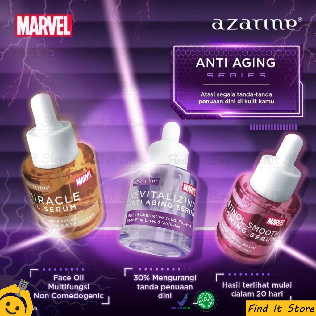 Azarine Face Serum Super Hero Marvel Edition 20ml | Serum Wajah Special Edition | Brightening | Acne | Oil Control | Original BPOM