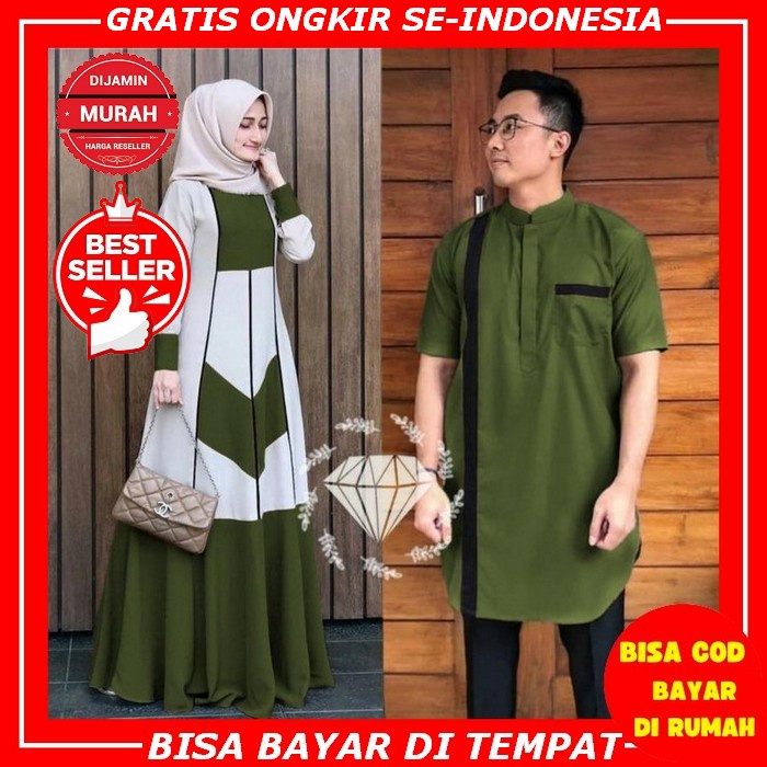 Terbaru Couple Yudho Baju Pesta Brukat Gamis Duyung Pasangan Kekinian Baju Busana Gamis Syari Couple