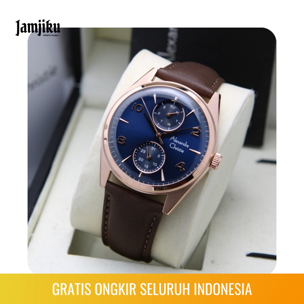 Alexandre Christie Pria 6579 Original Jam Tangan AC Pria Kulit Leather / Alexander Cristie